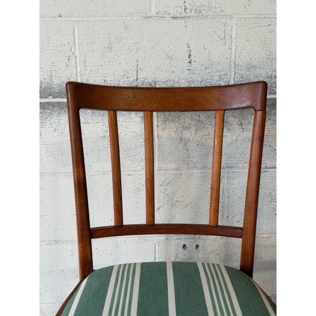 Teak Slat Back Dining Chairs Set of 6 Newly Reupholstered Swedish Mid-Century Modern 1960s For Sale - Image 13 of 13