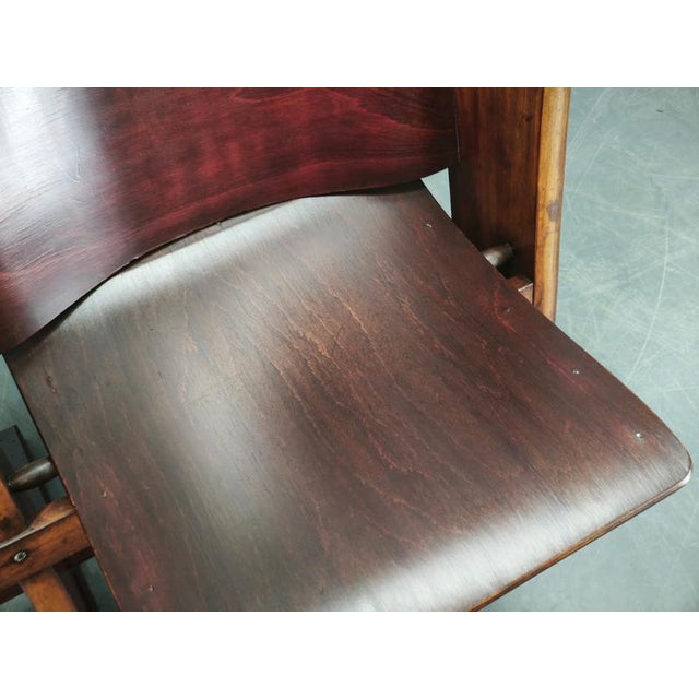 Wood Czech Art Deco 2-Seater Cinema Bench in Beech Wood, 1920s For Sale - Image 7 of 15