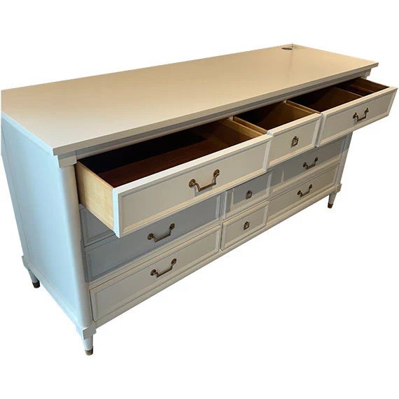 Late 20th Century 68" Finished 9 Drawer Vintage Dresser For Sale - Image 5 of 5