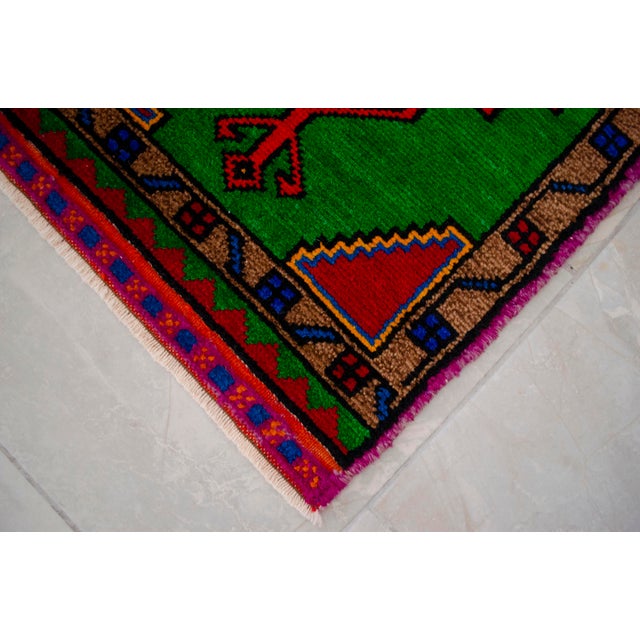 Hand Made Oushak Rug. Colorful Mini Rug, Bath Mat, Kitchen Sink Decor 1'6" X 3'1" For Sale - Image 6 of 14