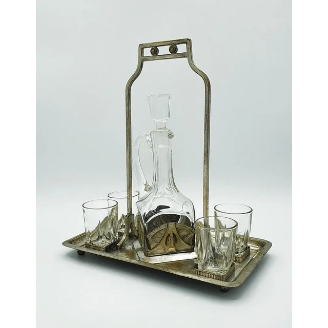 Glass Art Deco Liqueur Service, Set of 6 For Sale - Image 7 of 12