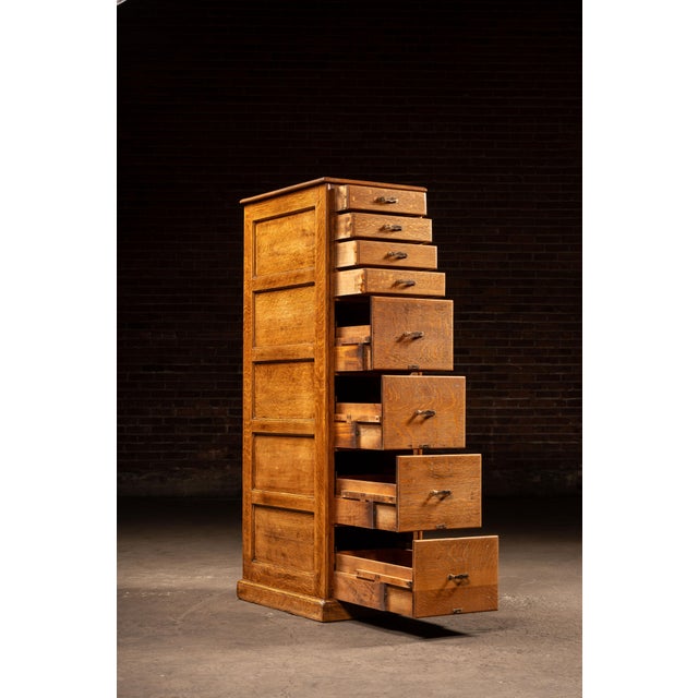 Antique Oak Vertical File Cabinet With Document Drawers by Library Bureau For Sale In Chicago - Image 6 of 16