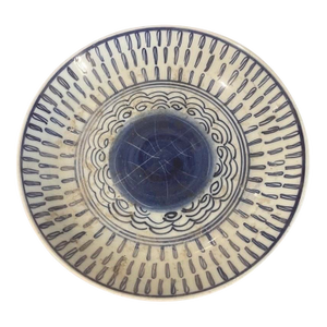 Antique 20th Century Qing Dynasty Blue & White Plate (9..5" Dia.)