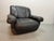 Large Italian Space Age Postmodern Black Leather Lounge Chair with Brass Buttons and Cord Lacing from Busnelli, 1970s For Sale - Image 12 of 14