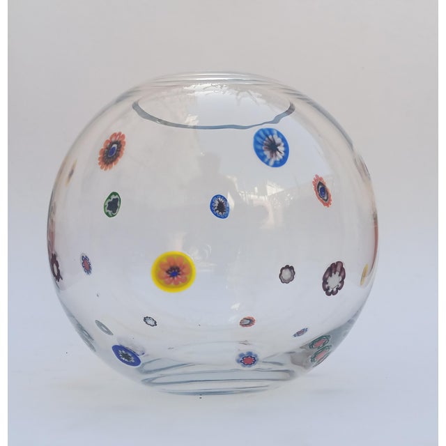 Italian Millefiori Murano Glass Vase from Leonardo, 1970s For Sale - Image 3 of 6
