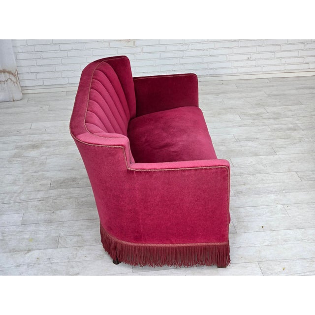 Danish 2-Seater Sofa in Velour with Ash Wood Legs, 1960s For Sale - Image 10 of 17