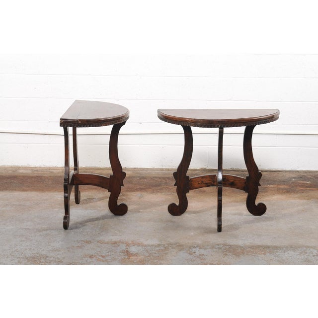 Early 19th Century Pair of Petite Italian 19th C. Demi-Lunes For Sale - Image 4 of 11