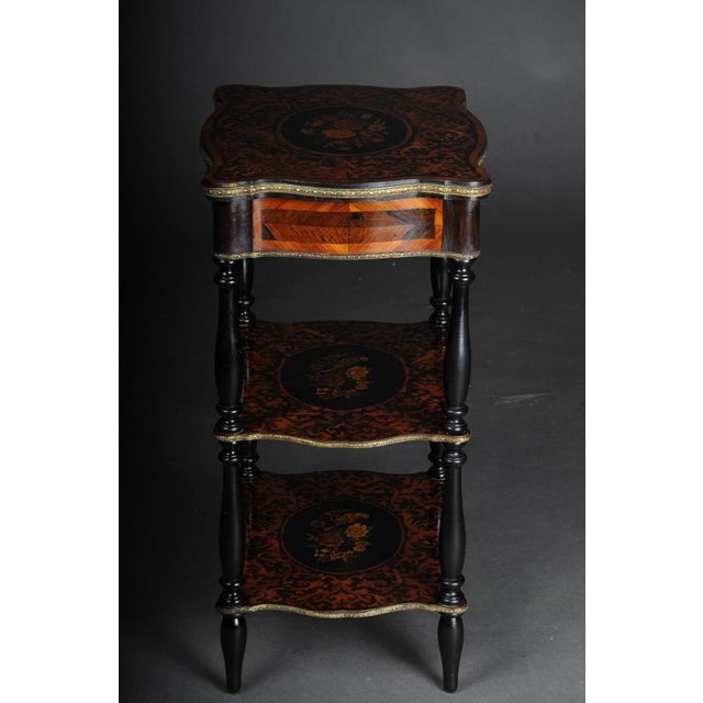 Late 19th Century 19th Century Marquetry Side Table with Jewelry Box, 1870s For Sale - Image 5 of 18