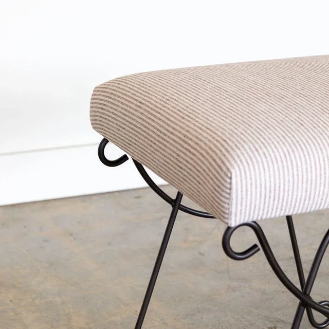 Panoplie Iron Loop Stool, Brown Stripe For Sale - Image 10 of 10