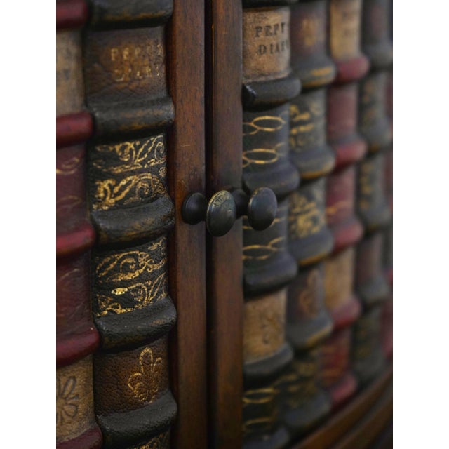 Theodore Alexander Leather Top Mahogany Faux Book Desk For Sale - Image 10 of 18