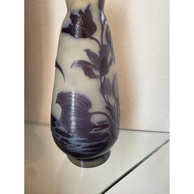 Jugendstil Vase Floral Cameo Glass from Emile Gallé, 1900 For Sale - Image 5 of 7