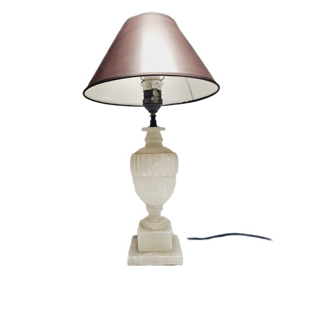Art Deco Alabaster Bedside Lamp, Belgium, 1950s For Sale - Image 4 of 13