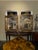 The product is a set of two 19th century French gilded cushion mirrors. These elegant mirrors feature intricate gilded...