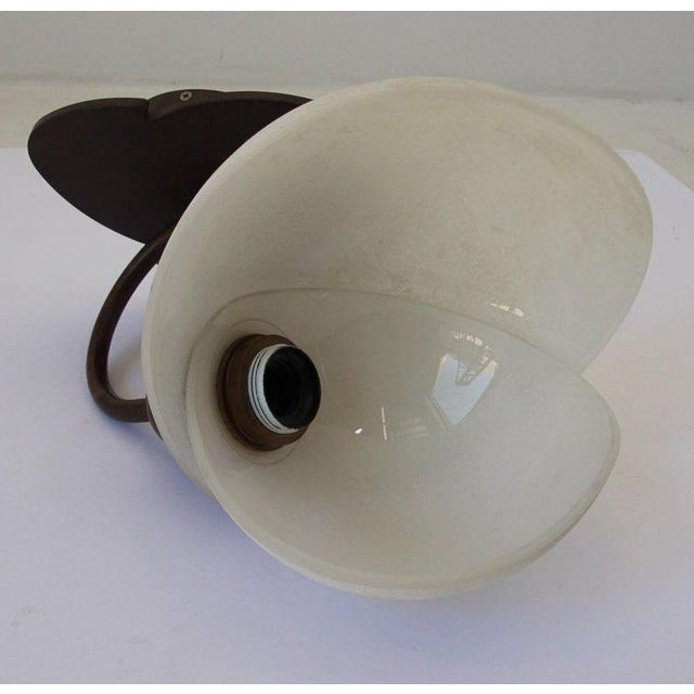Italian Murano Frosted Glass and Bronze Finish Wall Sconce Clover Base For Sale - Image 16 of 18