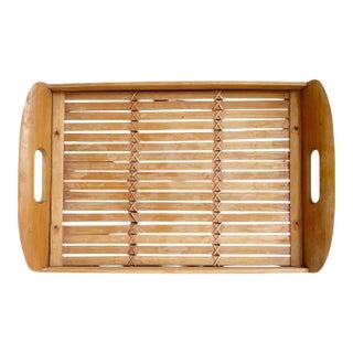 Bamboo Serving Tray With Handles For Sale