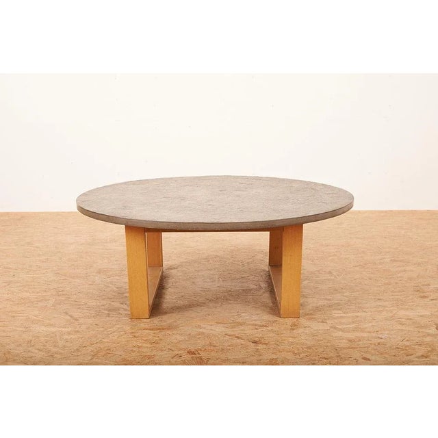 Coffee Table with Solid Beech Frame & Loose Limestone Top, 1960s or 1970s, in Good conditions. Designed 1960 to 1969