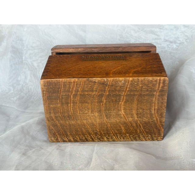 Auburn Antique Dovetail Joint Shaw Walker Wood Box For Sale - Image 8 of 14