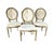 21st Century Louis XVI Style Upholstered Dining Chairs, Set of Four. Chairs have lovely carved wooden frames with a...