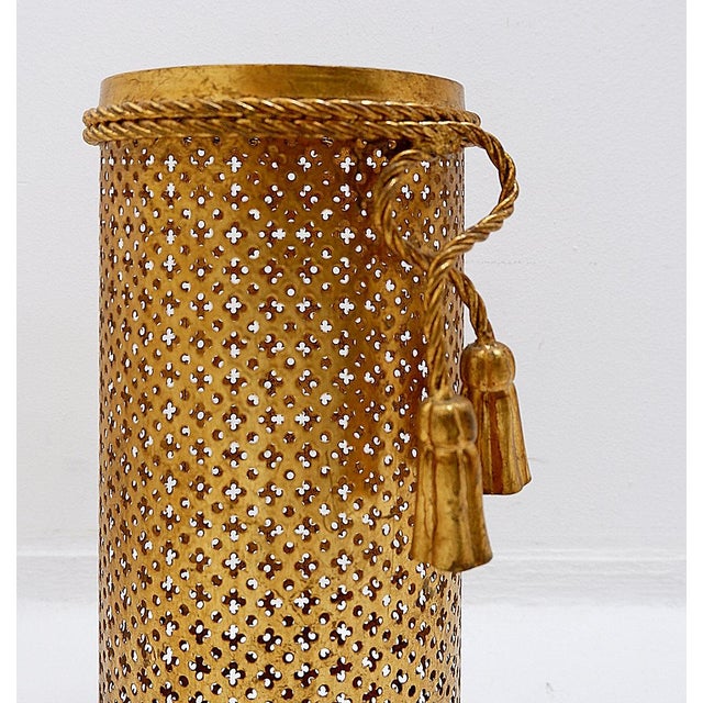 Hollywood Regency Gilt Umbrella Stand attributed to Li Puma Firenze, Italy, 1950s For Sale - Image 10 of 12