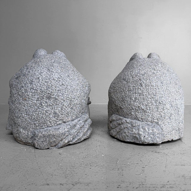 Gray Shōwa Japanese Stone Tanuki, 1960, Set of 2 For Sale - Image 8 of 11