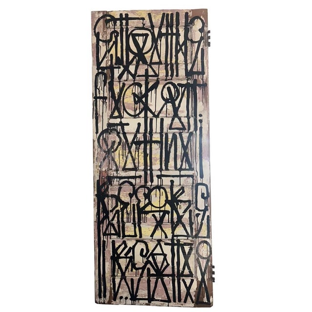 2000s Abstract Graffiti Style Painting on Door by Retna/Marquis Lewis ...