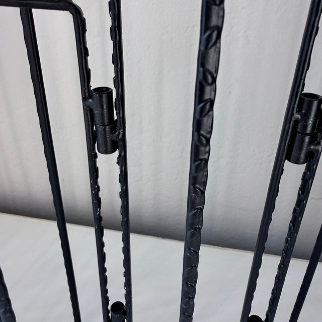 1980s Vintage Brutalist Style Hinged Metal MCM Candelabra For Sale - Image 5 of 8