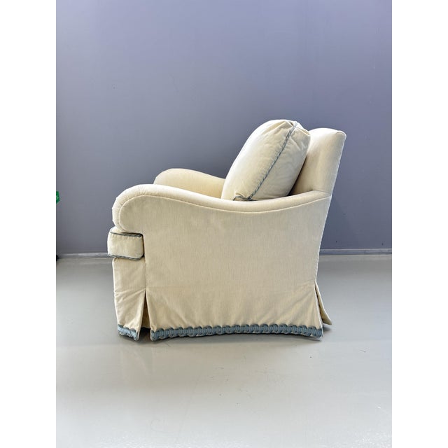 Cream Velvet Armchair by Dessin Fournir, 2010s For Sale - Image 9 of 14