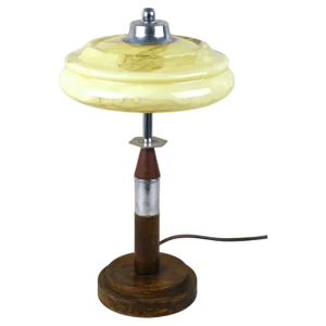 Art Deco Table Lamp with Glass Lampshade, 1930