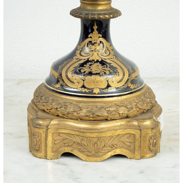 Antique Napoleon III Vase in Polychrome Sevres Porcelain with Gilt Bronze Elements, France, 19th Century For Sale - Image 5 of 9