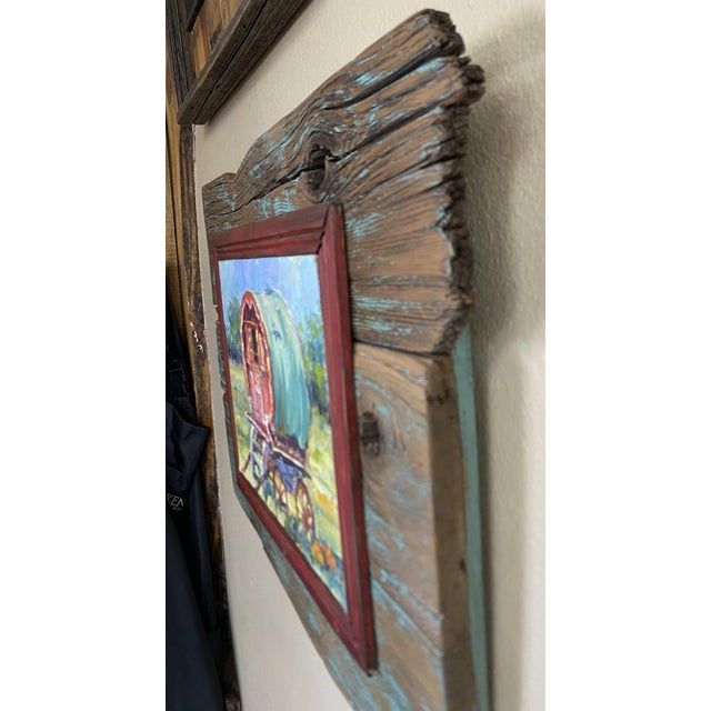 "My Gypsy Mobile" ~ Lorie Batson, Original Oil Painting. Captures a Charming, Rustic Scene of a Small Gypsy Wagon. For Sale - Image 10 of 10
