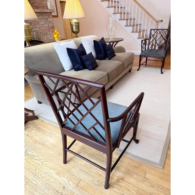 Custom Classic Roll Arm 3 Seat Sofa Upholstered in Velvet by Restoration Hardware, Attributed to George Smith For Sale - Image 11 of 18