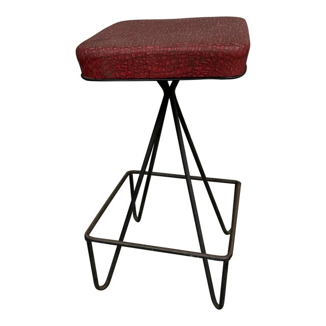 1950s Vintage Mid Century Stool in the Manner of Frederic Weinberg For Sale