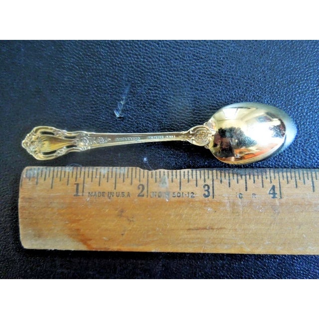 Mid 20th Century Mid 20th Century Lunt Eloquence Vermeil Sterling Silver Demitasse Spoons - No Monos- Set of 4 For Sale - Image 5 of 5