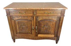 French Buffet in Oak with Marble Top