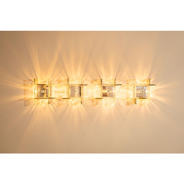 Glass LP 256 Wall Lamps in Crystal and Tobacco by Carlo Nason for AV Mazzega, Italy, 1970s, Set of 4 For Sale - Image 7 of 17