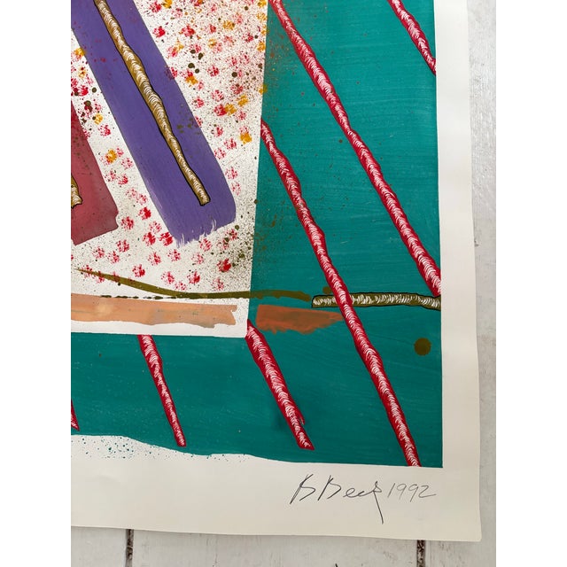 1990s Barbara Beck 1992 Painting on Paper For Sale - Image 5 of 5