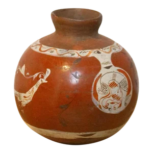 Hand-Painted Bird Motif Water Pot