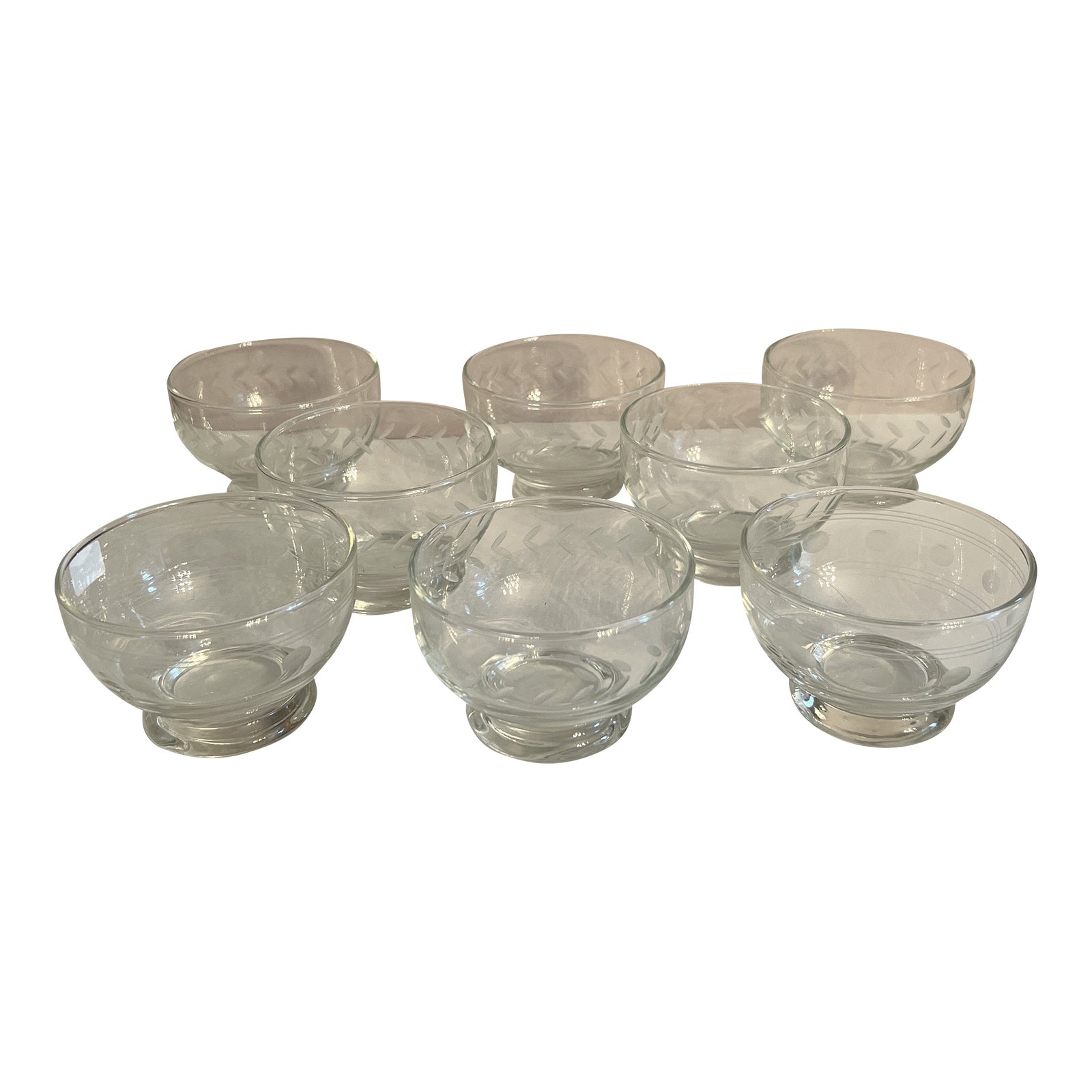 Vintage Glass Footed Dessert Bowls Set of 8 Chairish