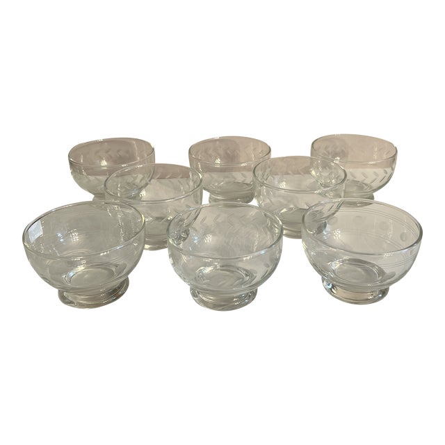Vintage Glass Footed Dessert Bowls Set of 8 Chairish
