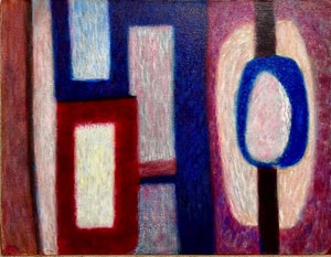 Bernard Segal, Mod Abstract Expressionist Oil Painting Bernard Segal New Hope PA Modernist Art, 1969