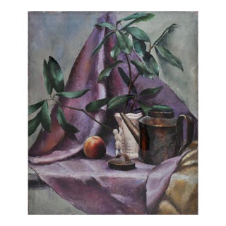 1940's Oil on Canvas Still Life Painting-25" X 30" For Sale
