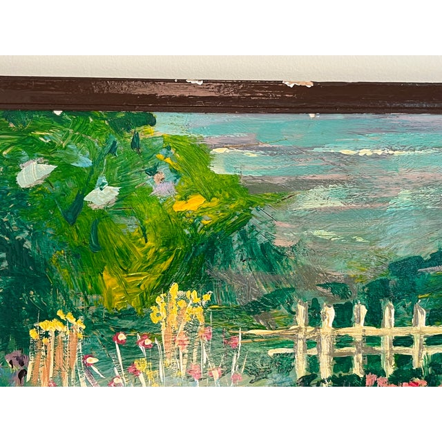 1960s 1960s Mid-Century Folk Art Painting Oil on Board, Framed For Sale - Image 5 of 8