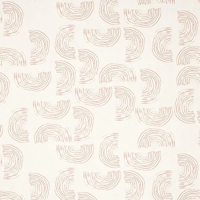 Schumacher X Caroline Z Hurley Quansoo Wallpaper in Coral on Ivory - 10 Yards For Sale