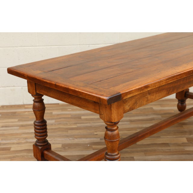 Antique French Provincial Dining Table by Camard | Solid Walnut Farmhouse Table | Made in France, 1940s For Sale - Image 13 of 18