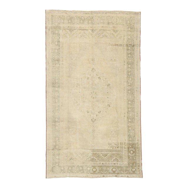 Mid 20th Century Muted Vintage Turkish Oushak Rug - 06'05 X 11'01 For Sale