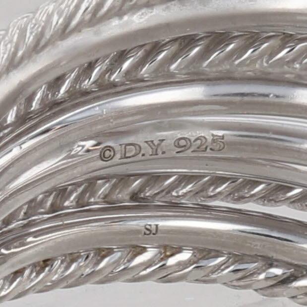 David Yurman 0.30ctw Diamond David Yurman Crossover Ring Sterling Silver Multi-Band Size 9.25 For Sale - Image 4 of 8