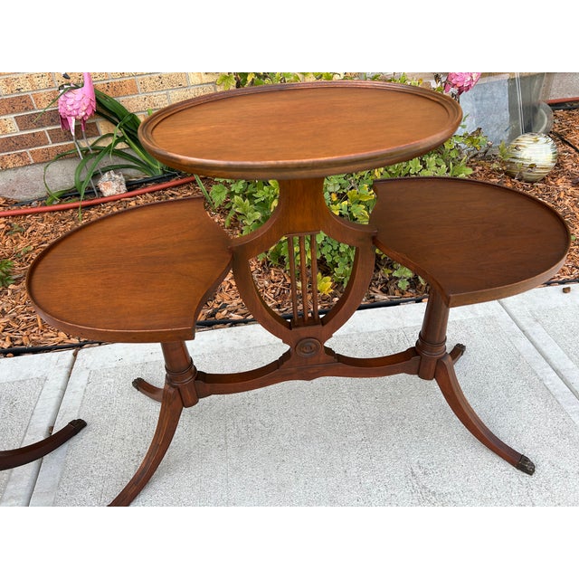 Mersman Vintage Pair of Mersman Mahogany 3 Tied Tables, Beautiful Condition! For Sale - Image 4 of 7