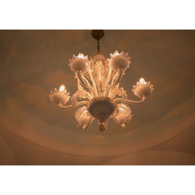 Venetian Murano Glass Six-Arm Chandelier, 1950 For Sale - Image 17 of 18