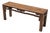 Vintage Asian Carved Elm Wood 46” Long Bench Accent Table Window Seat Plant Stand For Sale
