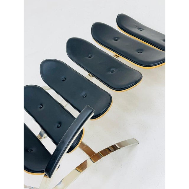 Black Mid-Century Bauhaus Lounge Chair in Black Leather, 1980s For Sale - Image 8 of 11